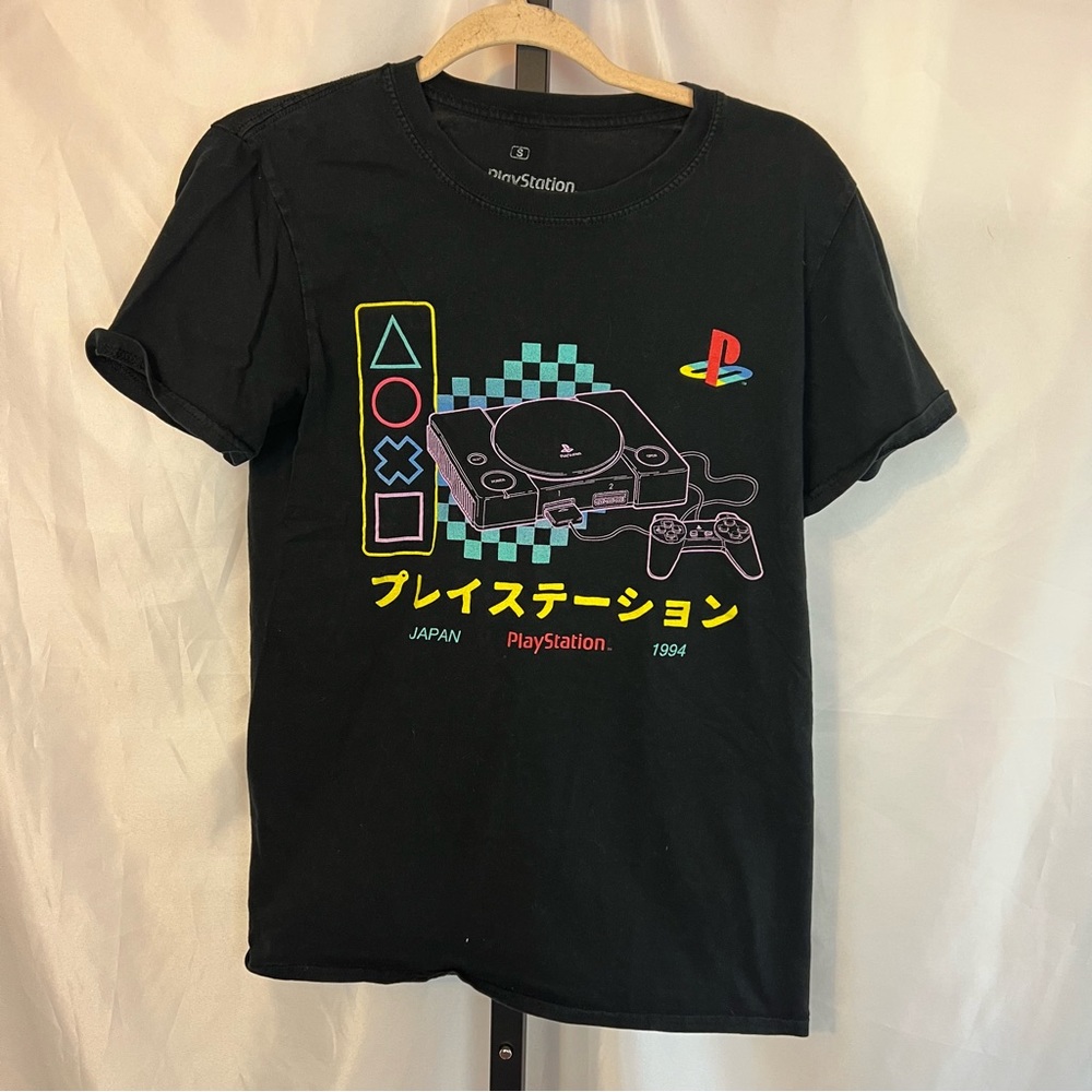 Sony Playstation Black and Neon T-Shirt, size Small